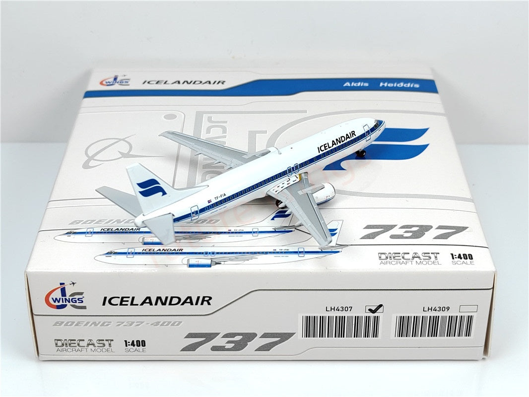 1:400 JC Wings LH4307 LH4309 Iceland Air B737-400 TF-FIA TF-FID Aircraft Model+Free Tractor