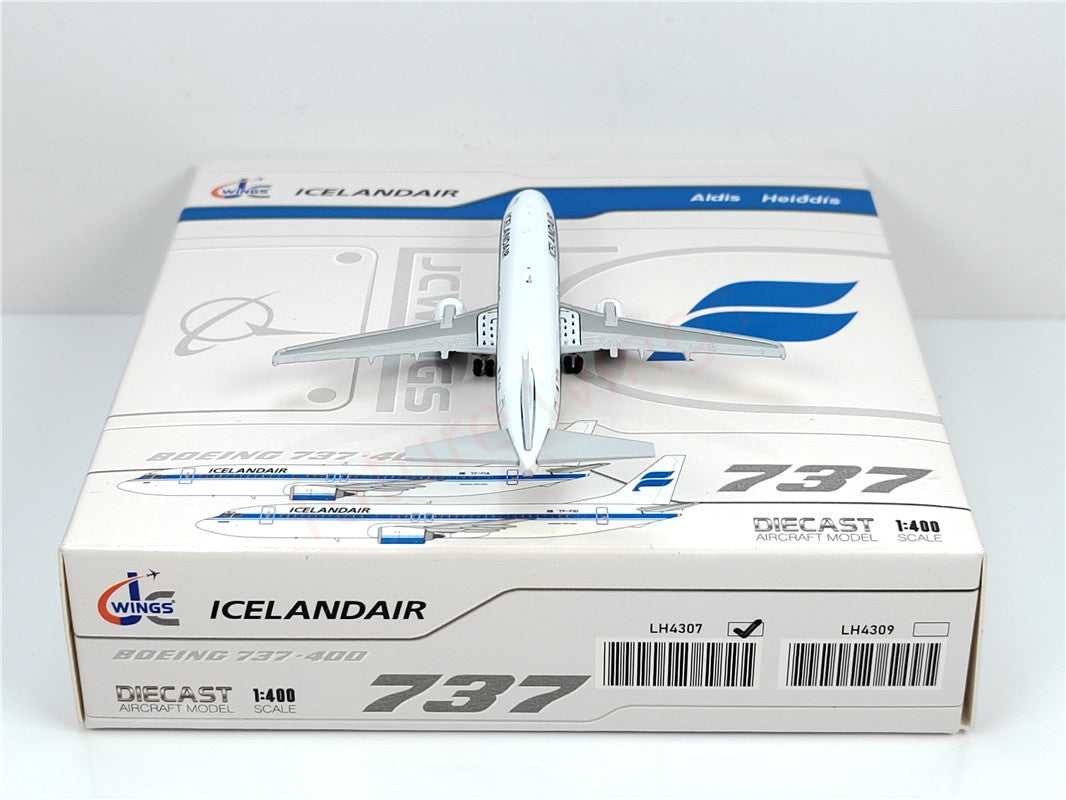 1:400 JC Wings LH4307 LH4309 Iceland Air B737-400 TF-FIA TF-FID Aircraft Model+Free Tractor
