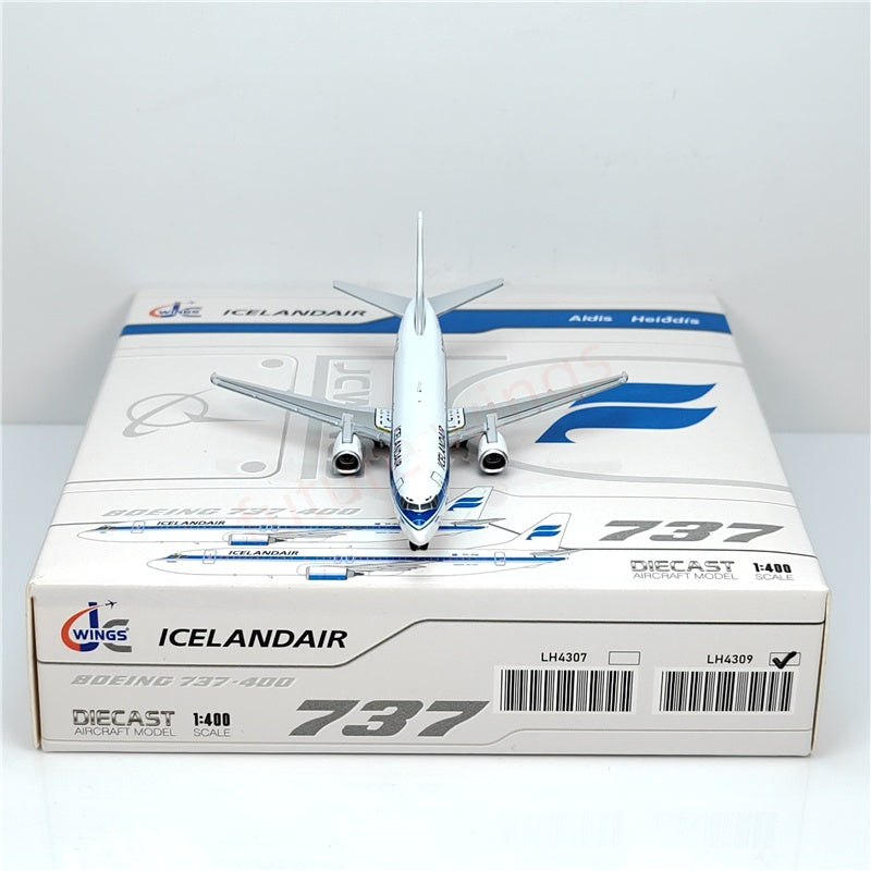1:400 JC Wings LH4307 LH4309 Iceland Air B737-400 TF-FIA TF-FID Aircraft Model+Free Tractor