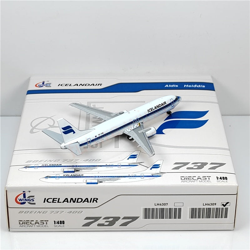 1:400 JC Wings LH4307 LH4309 Iceland Air B737-400 TF-FIA TF-FID Aircraft Model+Free Tractor