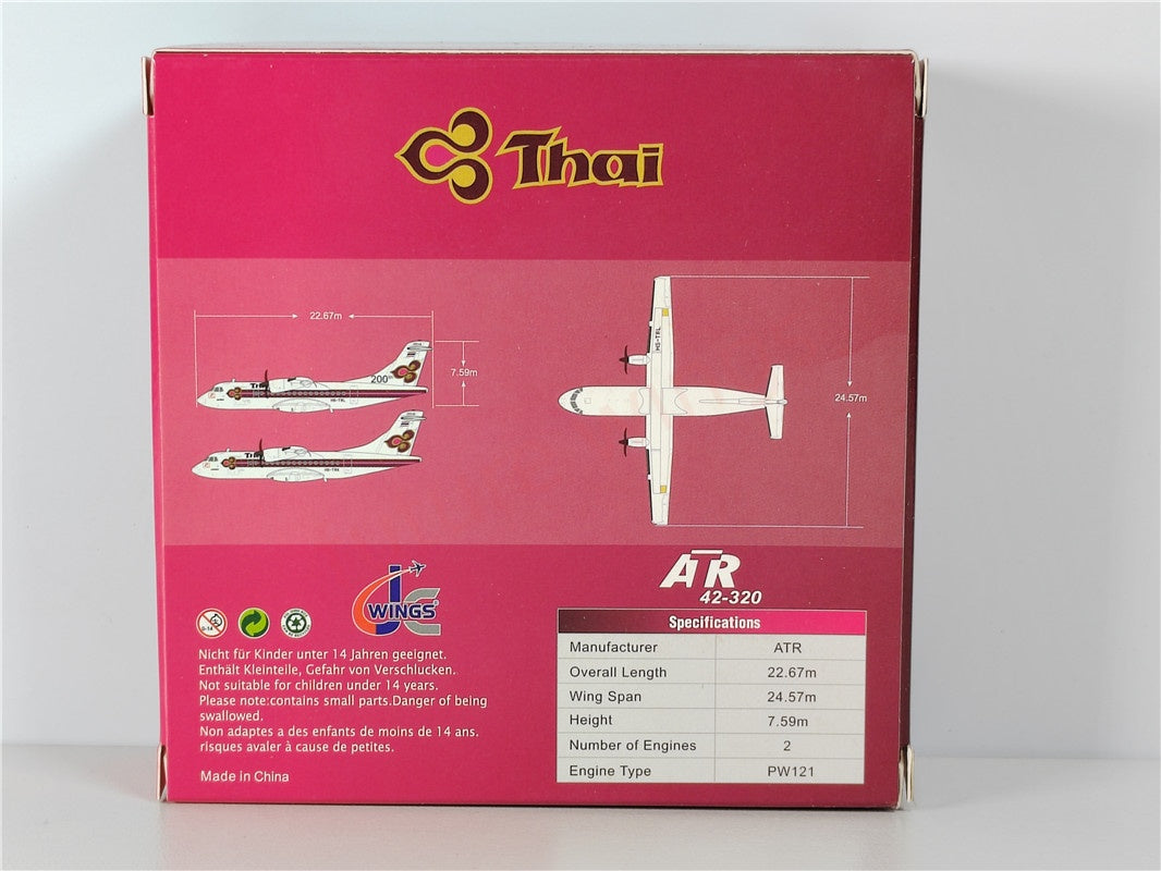 1:400 JC Wings LH4238 Thai Airways ATR-42-320 HS-TRK Aircraft Model+Free Tractor