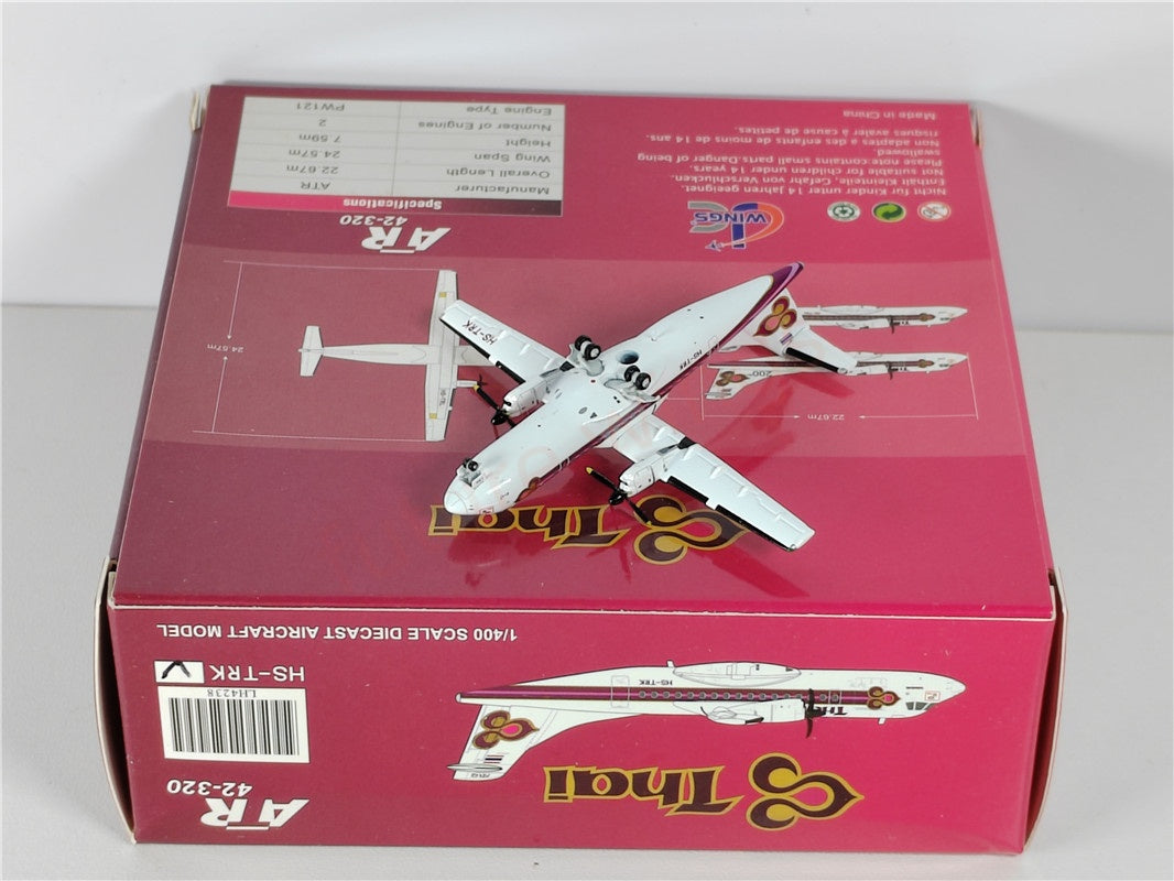 1:400 JC Wings LH4238 Thai Airways ATR-42-320 HS-TRK Aircraft Model+Free Tractor