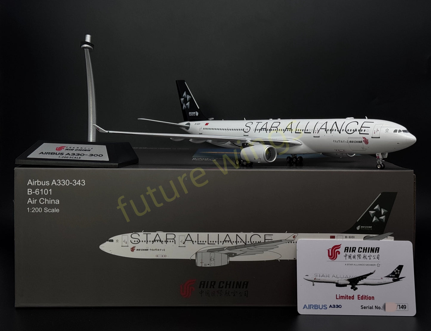 1:200 KJ Models(InFlight200) Air China A330-300 B-6101 "Star Alliance" Aircraft Model With Stand