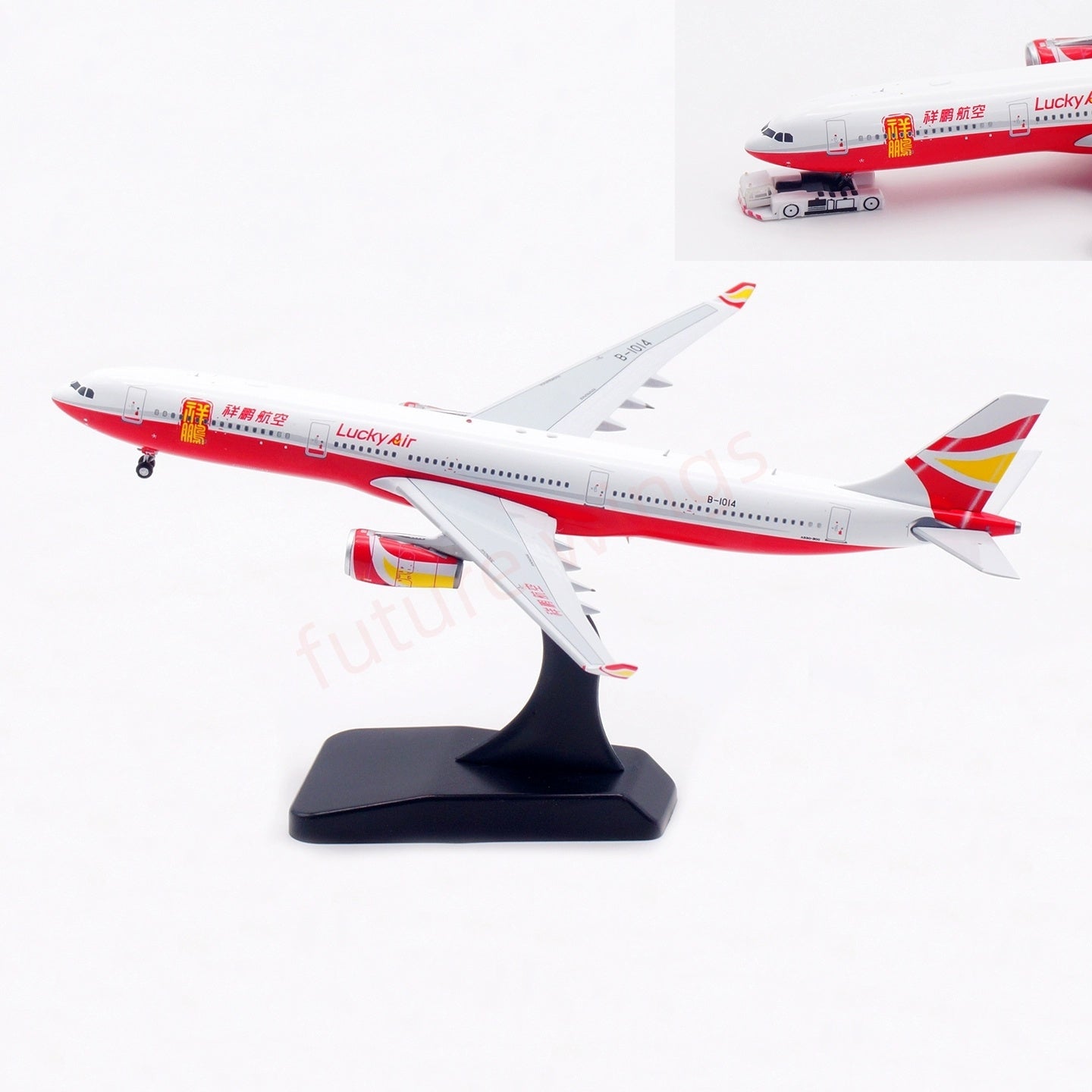 1:400 Aviation400 Lucky Air A330-300 B-1014 Aircraft Model Free Tractor+Stand