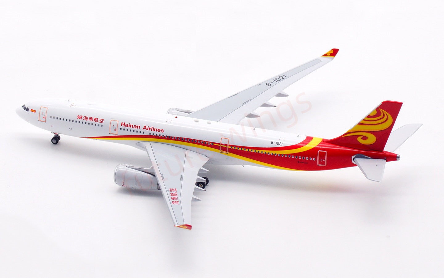 1:400 Aviation400 Hainan Airlines A330-300 B-1021 Aircraft Model Free Tractor+Stand