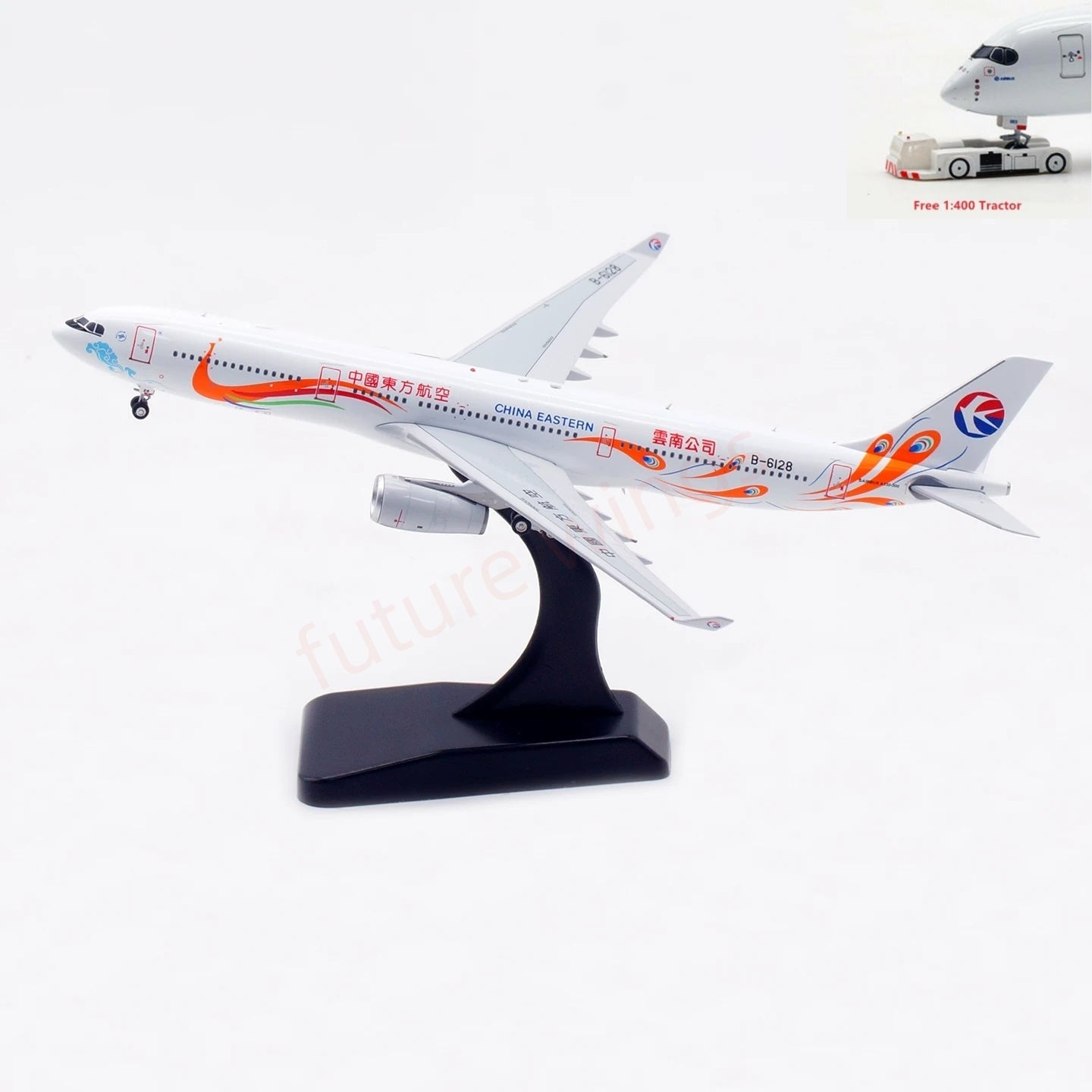 1:400 Aviation400 China Eastern Airlines A330-300 B-6128 Aircraft Model Free Tractor+Stand