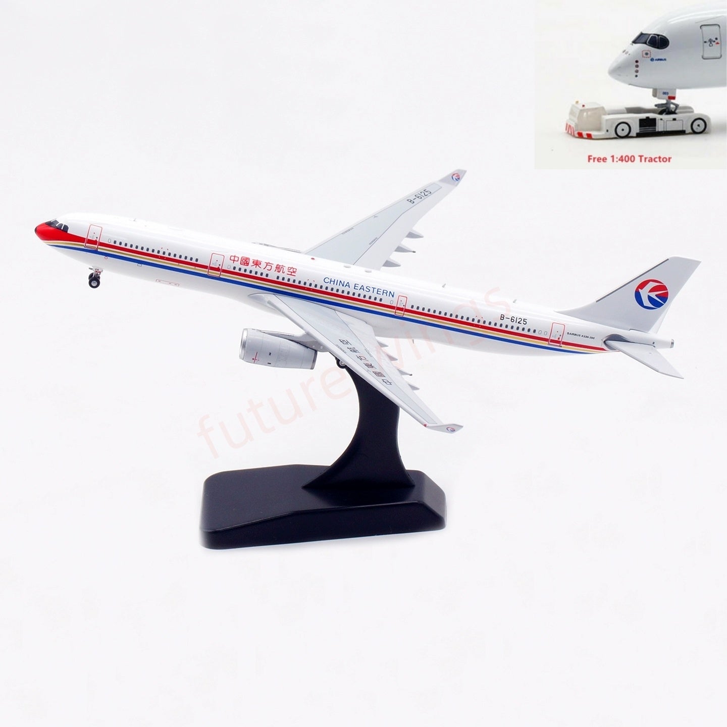1:400 Aviation400 China Eastern Airlines A330-300 B-6125 B-6095 Aircraft Model Free Tractor+Stand