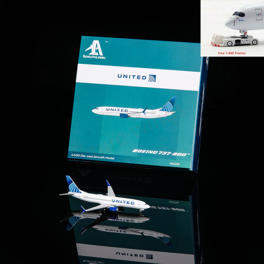 1:400 AeroPolaris United Airlines B737-800 N12218 Aircraft Model+Free Tractor
