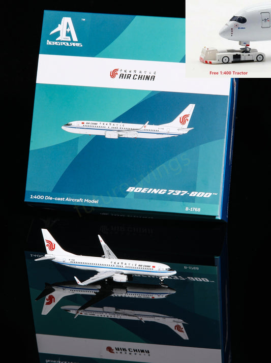 1:400 AeroPolaris Air China B737-800 B-1768 Aircraft Model+Free Tractor