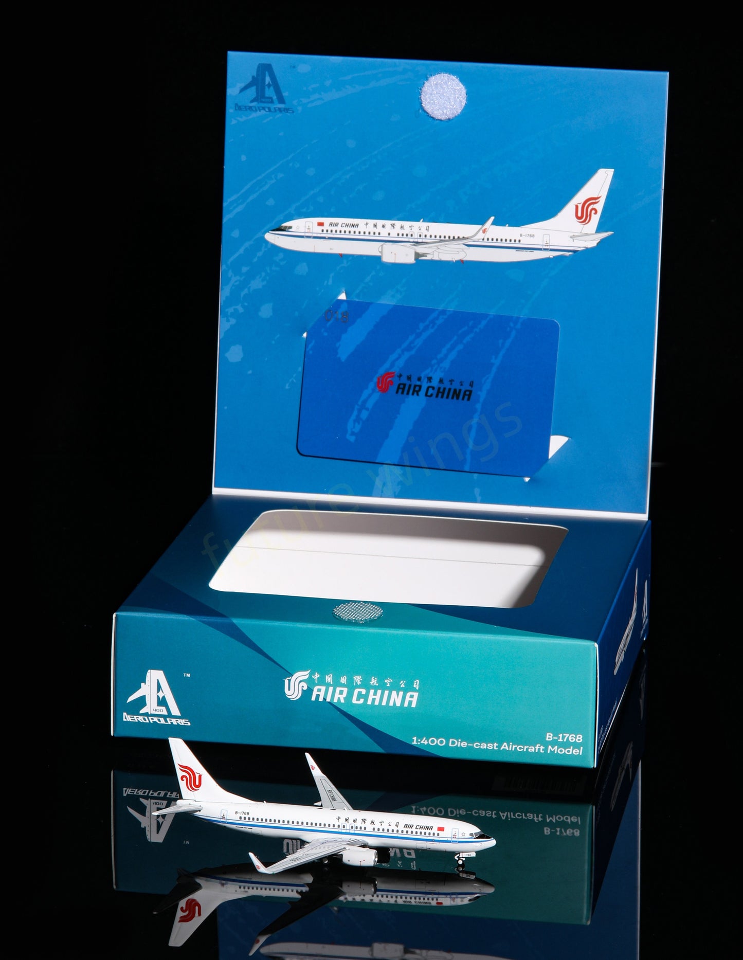 1:400 AeroPolaris Air China B737-800 B-1768 Aircraft Model+Free Tractor