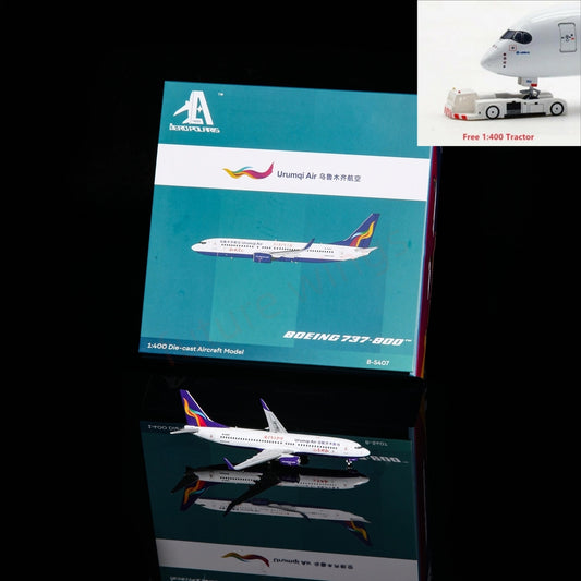 1:400 AeroPolaris Urumqi Air B737-800 B-5407 Aircraft Model+Free Tractor