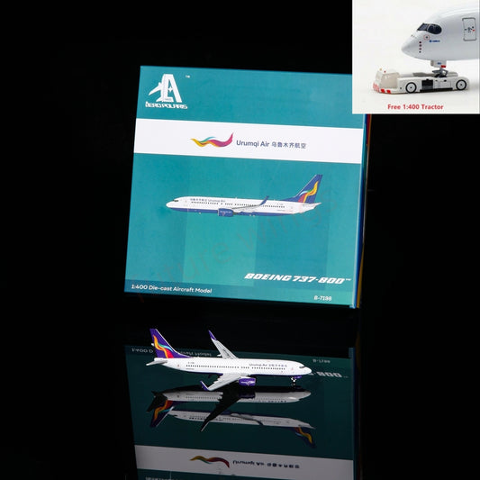 1:400 AeroPolaris Urumqi Air B737-800 B-7198 Aircraft Model+Free Tractor