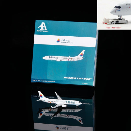 1:400 AeroPolaris DongHai Airlines B737-800 B-227N Aircraft Model+Free Tractor