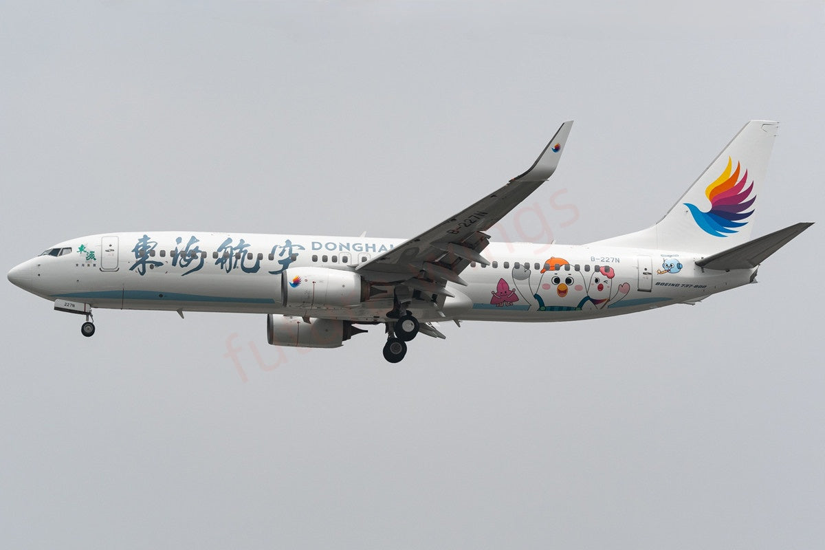 1:400 AeroPolaris DongHai Airlines B737-800 B-227N Aircraft Model+Free Tractor