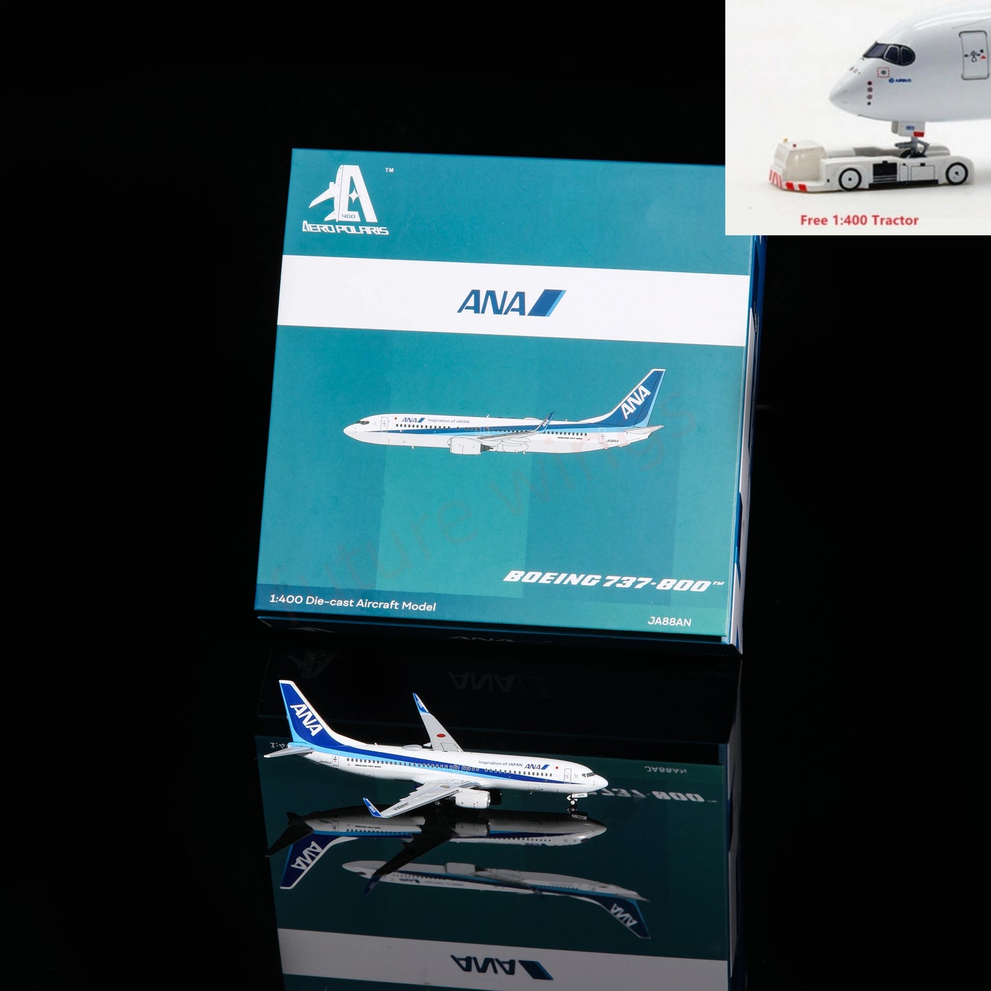 1:400 AeroPolaris ANA B737-800 JA88AN Aircraft Model+Free Tractor