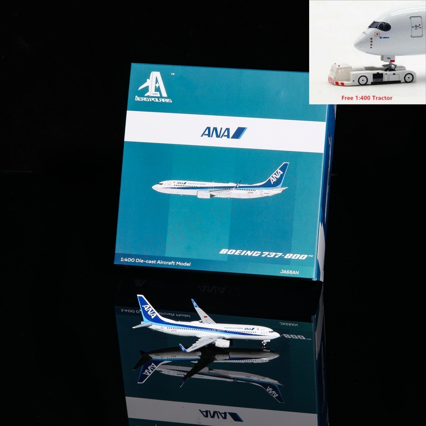 1:400 AeroPolaris ANA B737-800 JA68AN Aircraft Model+Free Tractor