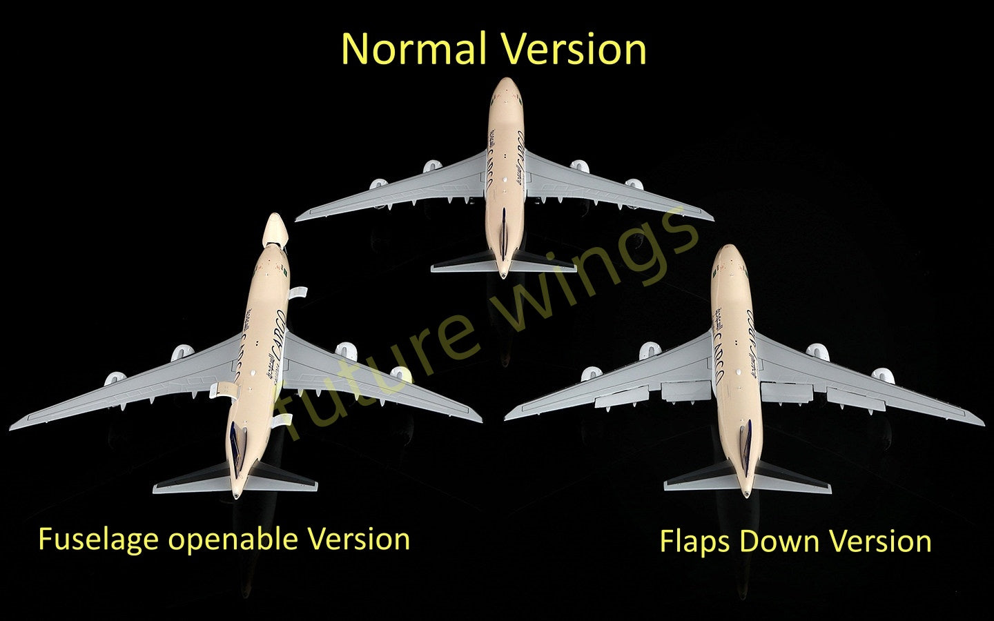1:400 HX Models Saudia Cargo B747-8F HZ-AI3 HZ-AI4 Aircraft Model Free Tractor +Stand