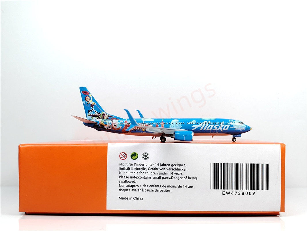 1:400 JC Wings EW4738009 Alaska Airlines B737-800 N537AS Aircraft Model+Free Tractor