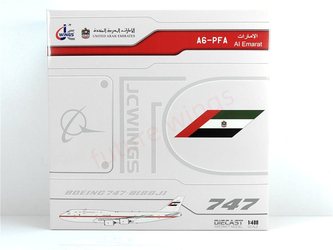 1:400 JC Wings LH4354 UAE B747-8 BBJ Aircraft Model+Free Tractor