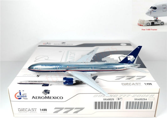 1:400 JC Wings XX40025 AeroMexico B777-200ER N745AM Aircraft Model+Free Tractor