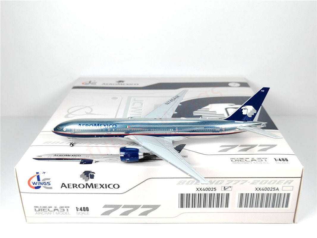 1:400 JC Wings XX40025 AeroMexico B777-200ER N745AM Aircraft Model+Free Tractor