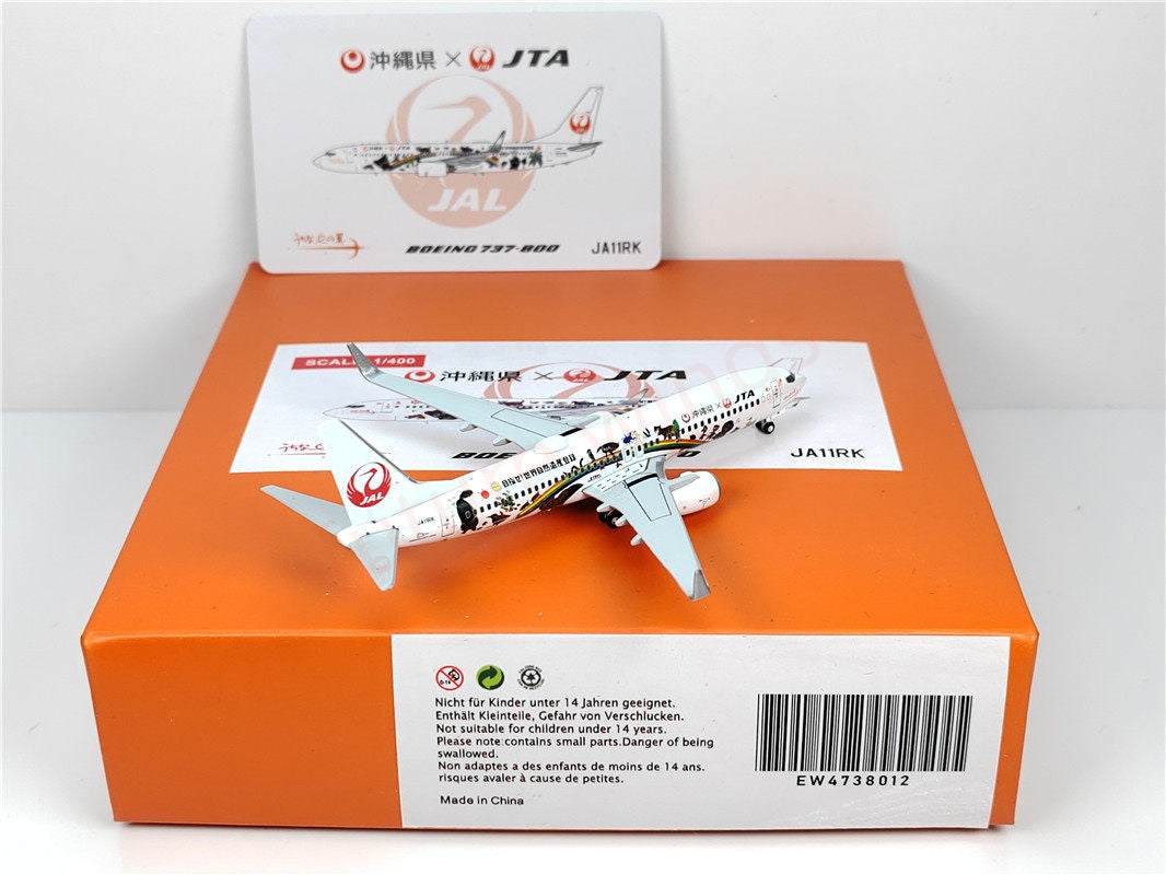 1:400 JC Wings EW4738012 Japan Airlines JAL B737-800 JA11RK Aircraft Model+Free Tractor