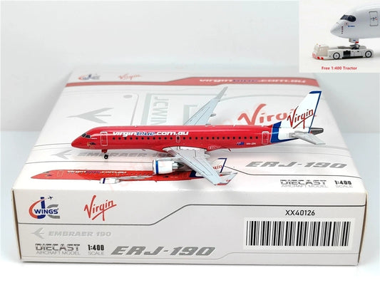 1:400 JC Wings XX40126 Virgin Blue ERJ-190AR VH-ZPI Aircraft Model+Free Tractor