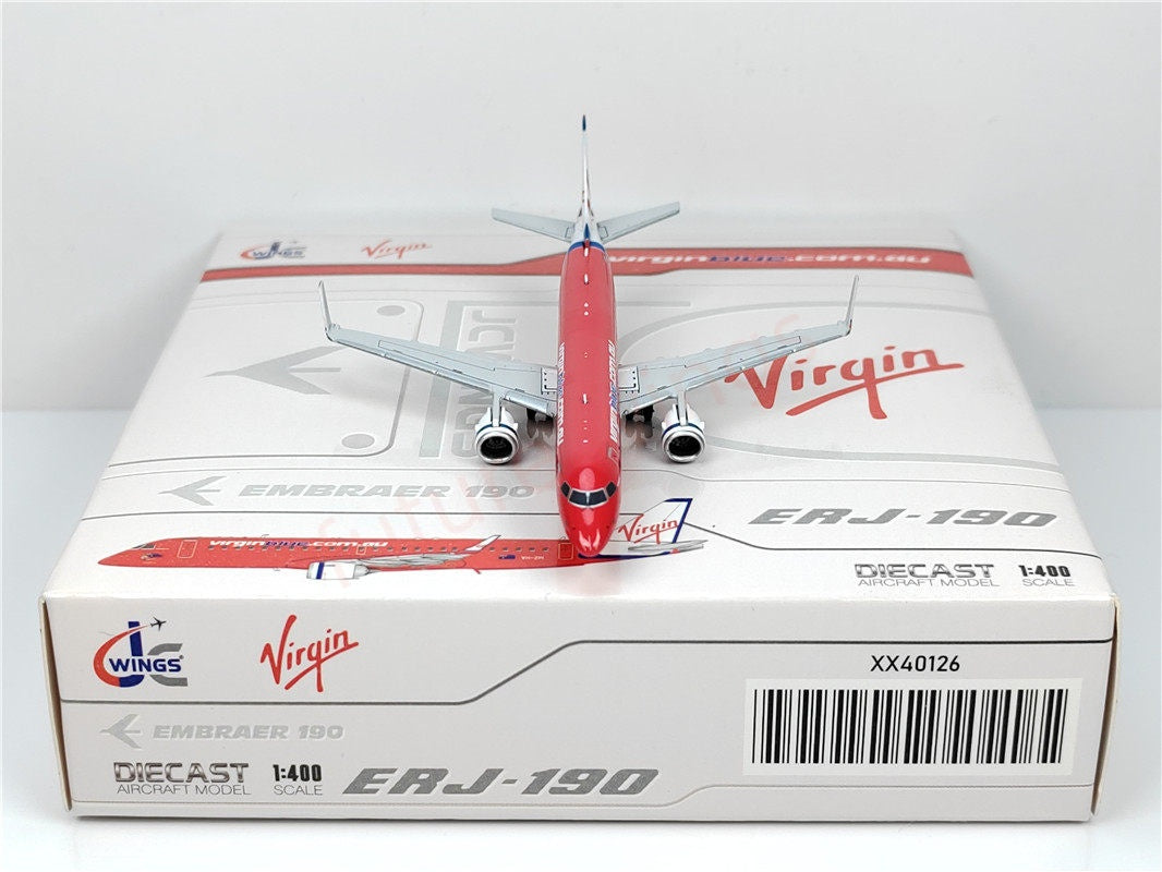 1:400 JC Wings XX40126 Virgin Blue ERJ-190AR VH-ZPI Aircraft Model+Free Tractor