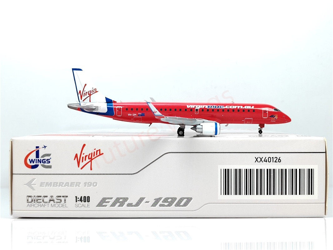 1:400 JC Wings XX40126 Virgin Blue ERJ-190AR VH-ZPI Aircraft Model+Free Tractor