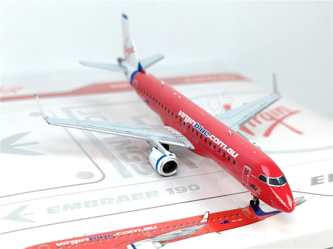 1:400 JC Wings XX40126 Virgin Blue ERJ-190AR VH-ZPI Aircraft Model+Free Tractor