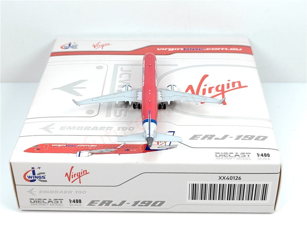 1:400 JC Wings XX40126 Virgin Blue ERJ-190AR VH-ZPI Aircraft Model+Free Tractor