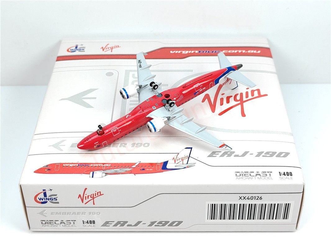 1:400 JC Wings XX40126 Virgin Blue ERJ-190AR VH-ZPI Aircraft Model+Free Tractor