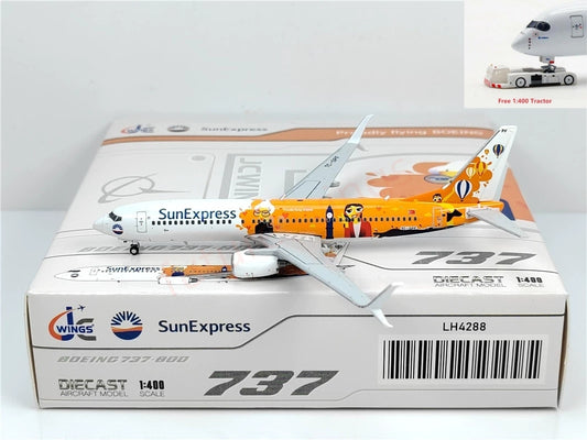 1:400 JC Wings LH4288 SunExpress B737-800 TC-SPF Aircraft Model+Free Tractor