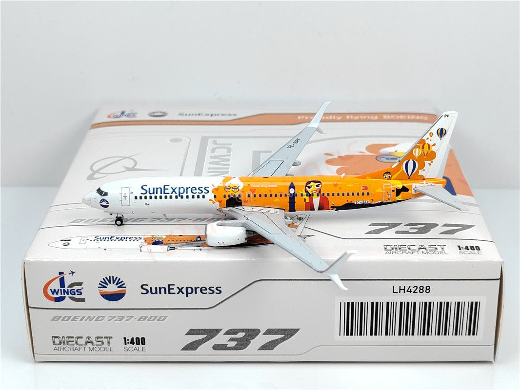 1:400 JC Wings LH4288 SunExpress B737-800 TC-SPF Aircraft Model+Free Tractor