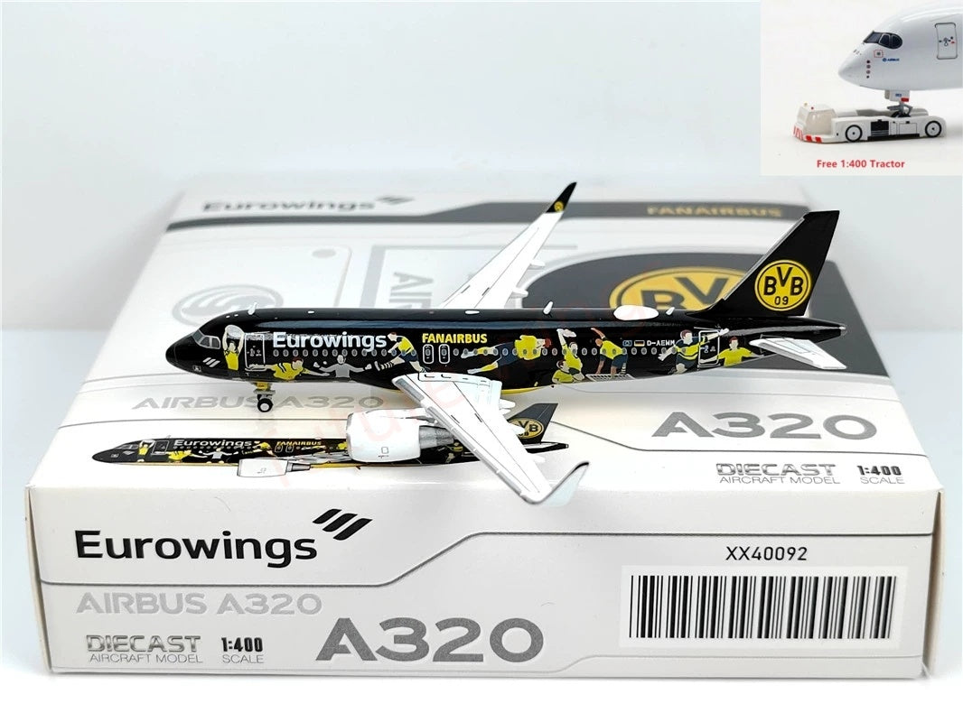 1:400 JC Wings XX40092 Eurowings A320 D-AEWM Aircraft Model+Free Tractor