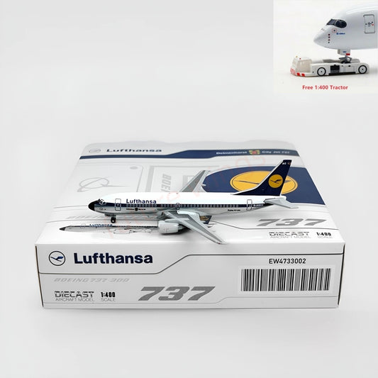 1:400 JC Wings EW4733002 Lufthansa Airlines B737-300 D-ABXC Aircraft Model+Free Tractor