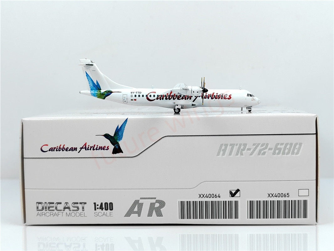 1:400 JC Wings XX40064 Caribbean Airlines ATR-72 9Y-TT Aircraft Model+Free Tractor