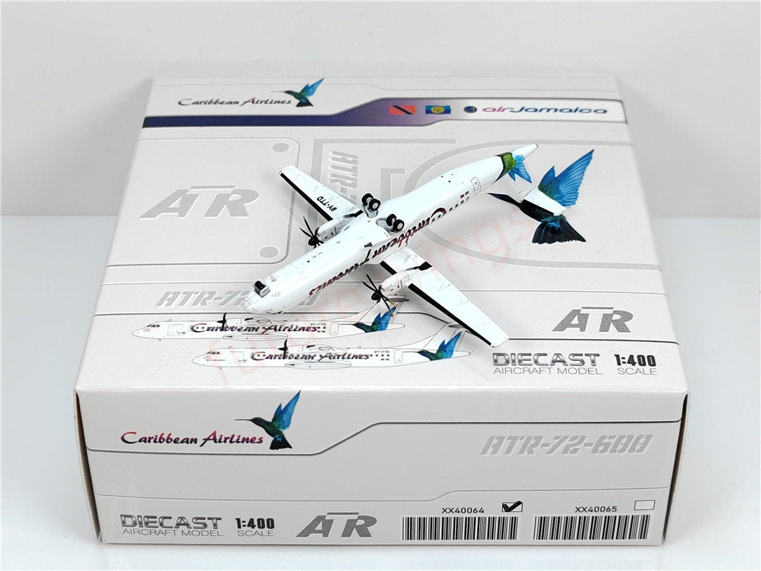 1:400 JC Wings XX40064 Caribbean Airlines ATR-72 9Y-TT Aircraft Model+Free Tractor