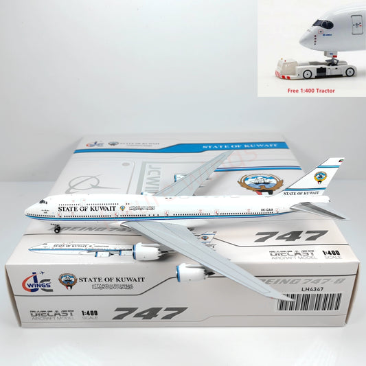 1:400 JC Wings LH4347 State of Kuwait B747-8 9K-GAA Aircraft Model+Free Tractor
