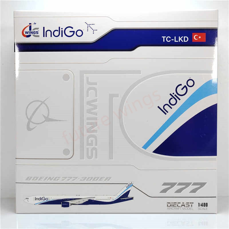 1:400 JC Wings LH4344 IndiGo B777-300ER TC-LKD Aircraft Model+Free Tractor