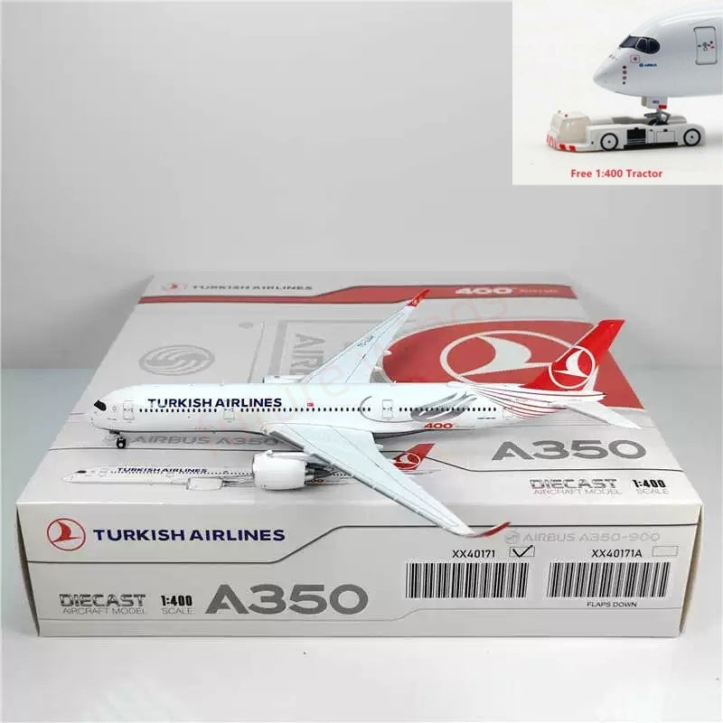 1:400 JC Wings XX40171 Turkish Airlines A350-900 TC-LGH Aircraft Model+Free Tractor