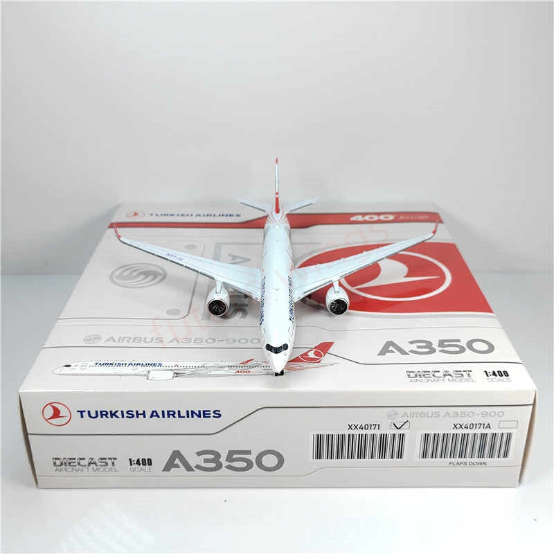 1:400 JC Wings XX40171 Turkish Airlines A350-900 TC-LGH Aircraft Model+Free Tractor