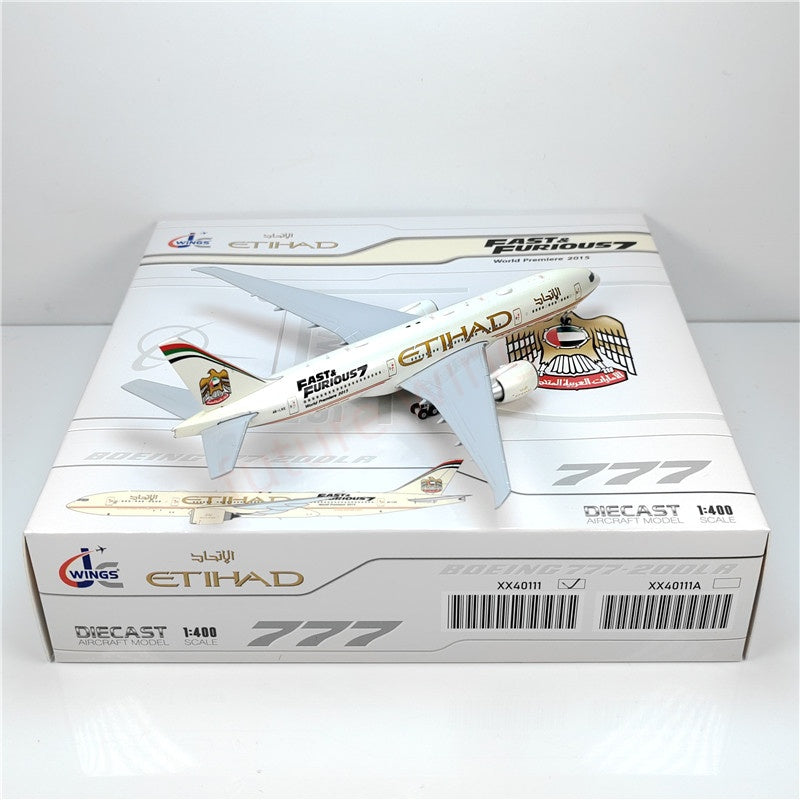 1:400 JC Wings XX40111 Etihad Airways B777-200LR A6-LRE Aircraft Model+Free Tractor