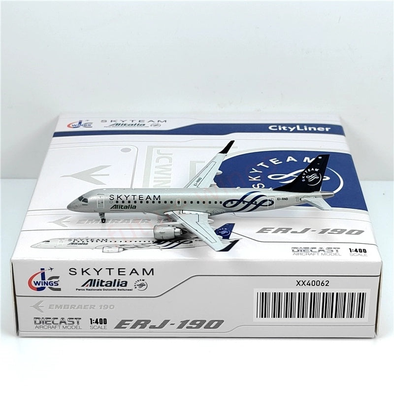 1:400 JC Wings XX40062 Alitalia ERJ-190STD EI-RND "SKYTEAM"Aircraft Model+Free Tractor