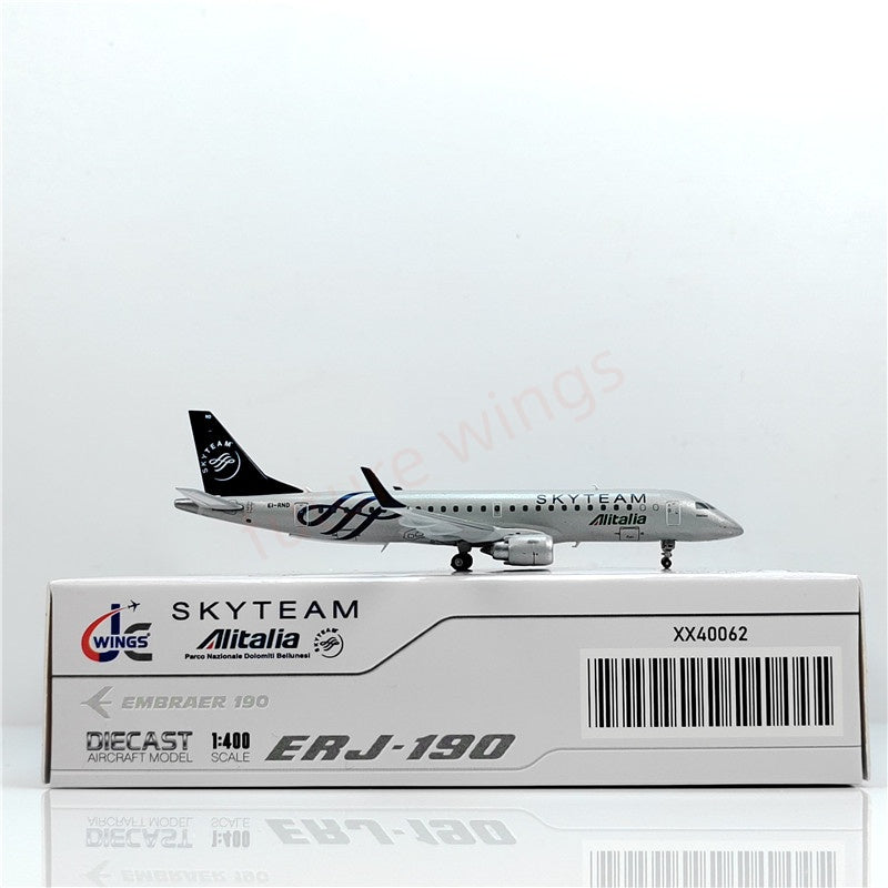 1:400 JC Wings XX40062 Alitalia ERJ-190STD EI-RND "SKYTEAM"Aircraft Model+Free Tractor