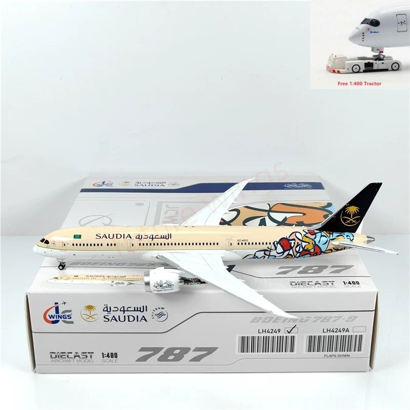 1:400 JC Wings LH4249 Saudia B787-9 HZ-AR13 Aircraft Model+Free Tractor