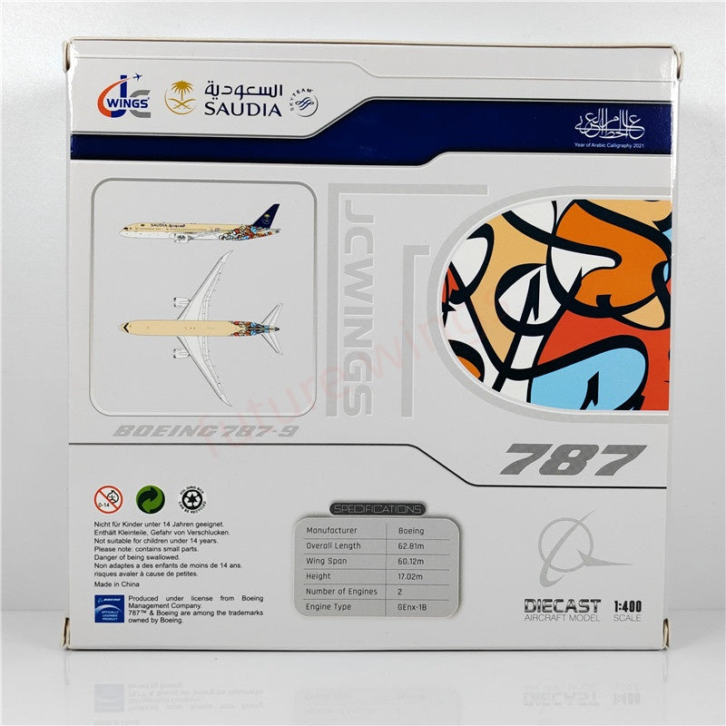 1:400 JC Wings LH4249 Saudia B787-9 HZ-AR13 Aircraft Model+Free Tractor