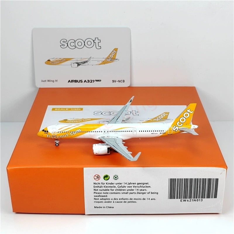 1:400 JC Wings EW421N013 Scott A321NEO 9V-NCB Aircraft Model+Free Tractor