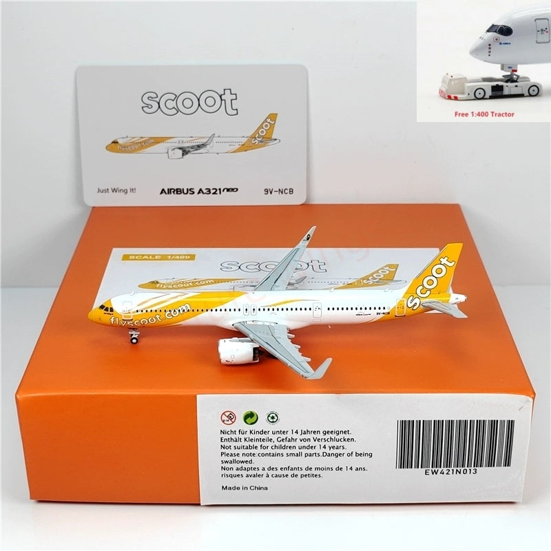 1:400 JC Wings EW421N013 Scott A321NEO 9V-NCB Aircraft Model+Free Tractor