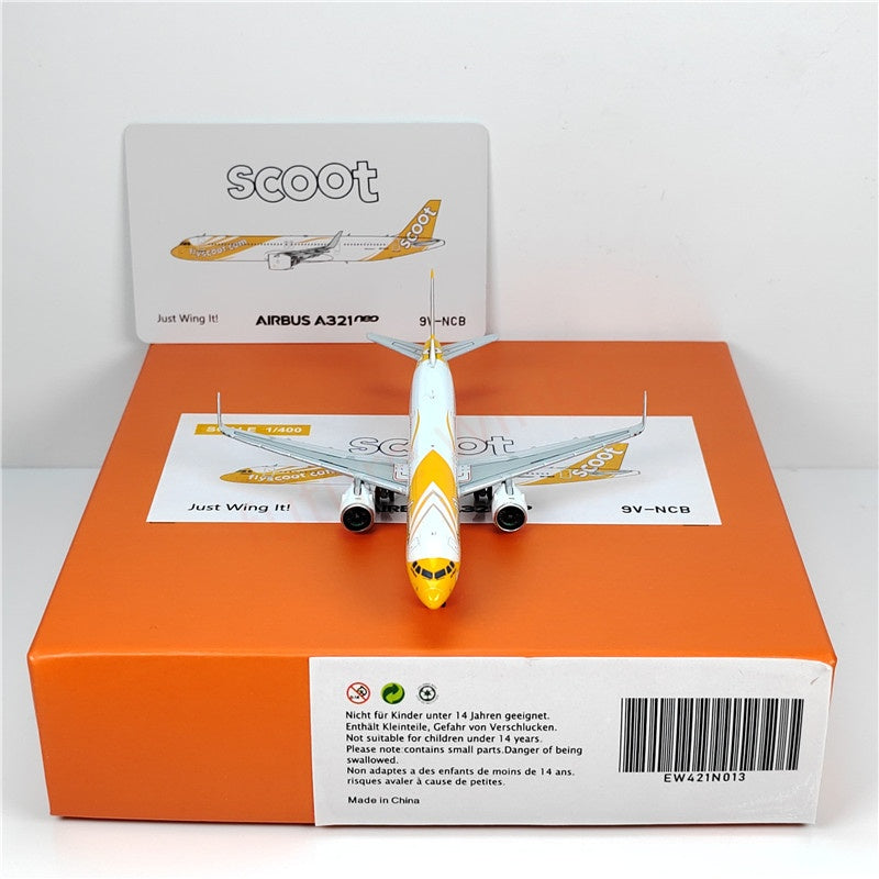 1:400 JC Wings EW421N013 Scott A321NEO 9V-NCB Aircraft Model+Free Tractor